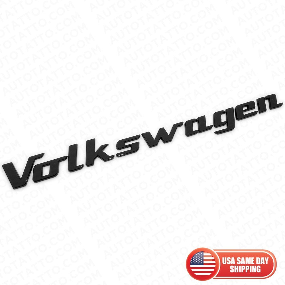 Universal Signature Style Rear Liftgate Badge Sport Letter Emblem For VW Black