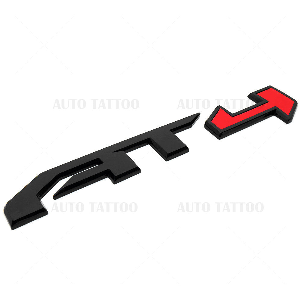 GMC Canyon Sierra AT4 Rear Tailgate Badge Logo Emblem Nameplate Gloss Black Red