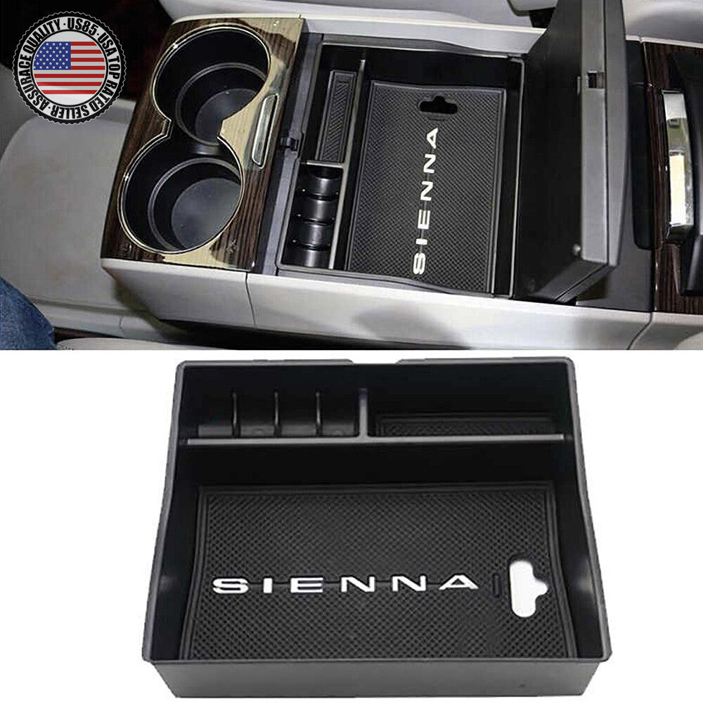 For Toyota 11-20 Sienna Center Armrest Console Organizer Storage Box Coin Phone