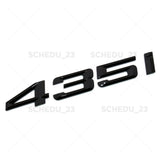 Gloss Black 435i Letter Logo Emblem Badge Trunk Lid M Power Series Performance