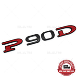 Tesla Rear Liftgate Lid Model P90D Nameplate Logo Badge Emblem Sport Black Red