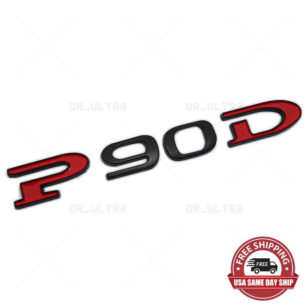 Tesla Rear Liftgate Lid Model P90D Nameplate Logo Badge Emblem Sport Black Red
