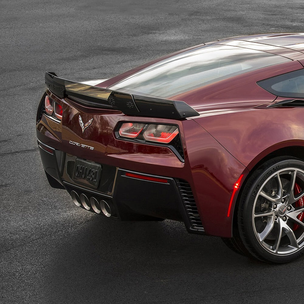 For Corvette C7 2014-2019 OEM Chrome Front & Rear Set Cross Flags Emblem Sport