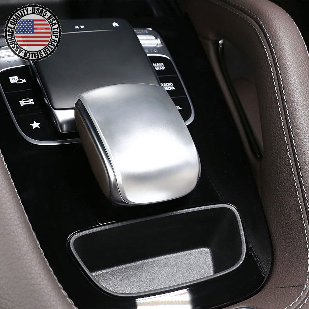 Matte Silver Central Control Armrest Decorative Cover Trim For NEW GLE GLS Class