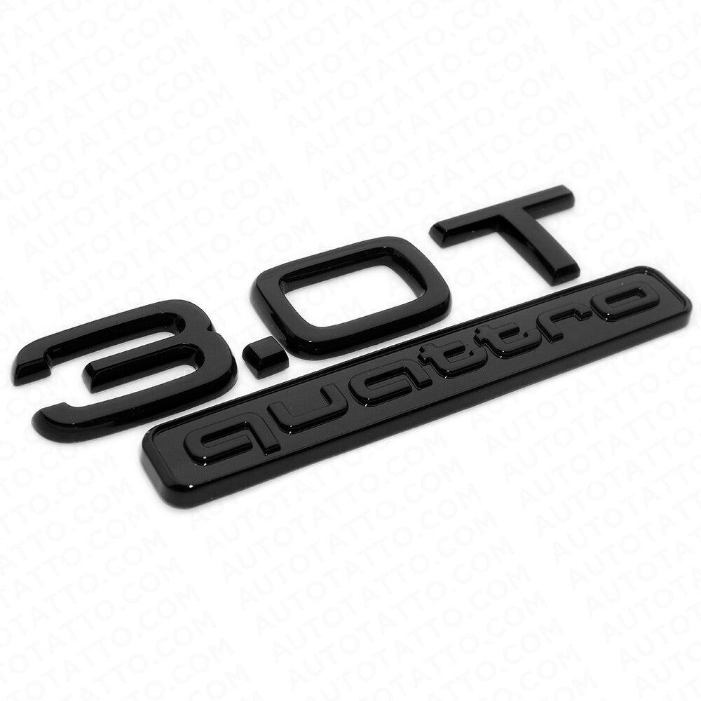 17-22 Audi Sport Car Rear Trunk Lid 3.0T Quattro Nameplate Emblem Badge Blackout