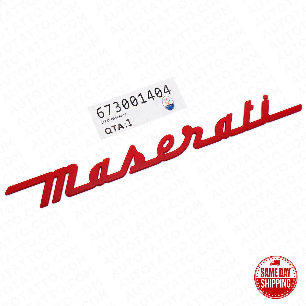 For Maserati Trunk Lid Letter Nameplate Logo Emblem Badges Sport OEM Red