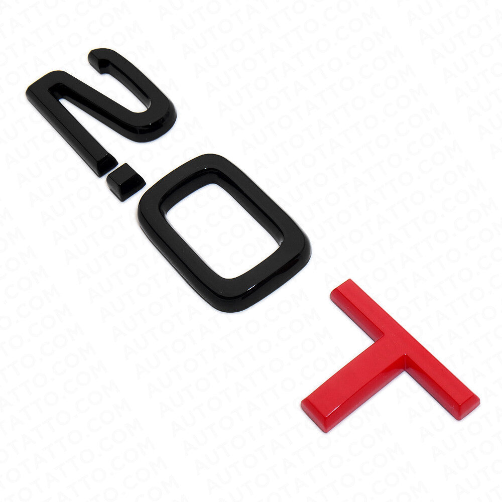 Audi Car Rear Trunk Deck Lid 2.0T Turbo Nameplate Emblem Logo Badge Black Red