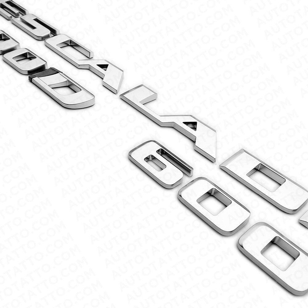 For Cadillac Escalade 600 600D Silver Rear Liftgate Emblem Badge Package