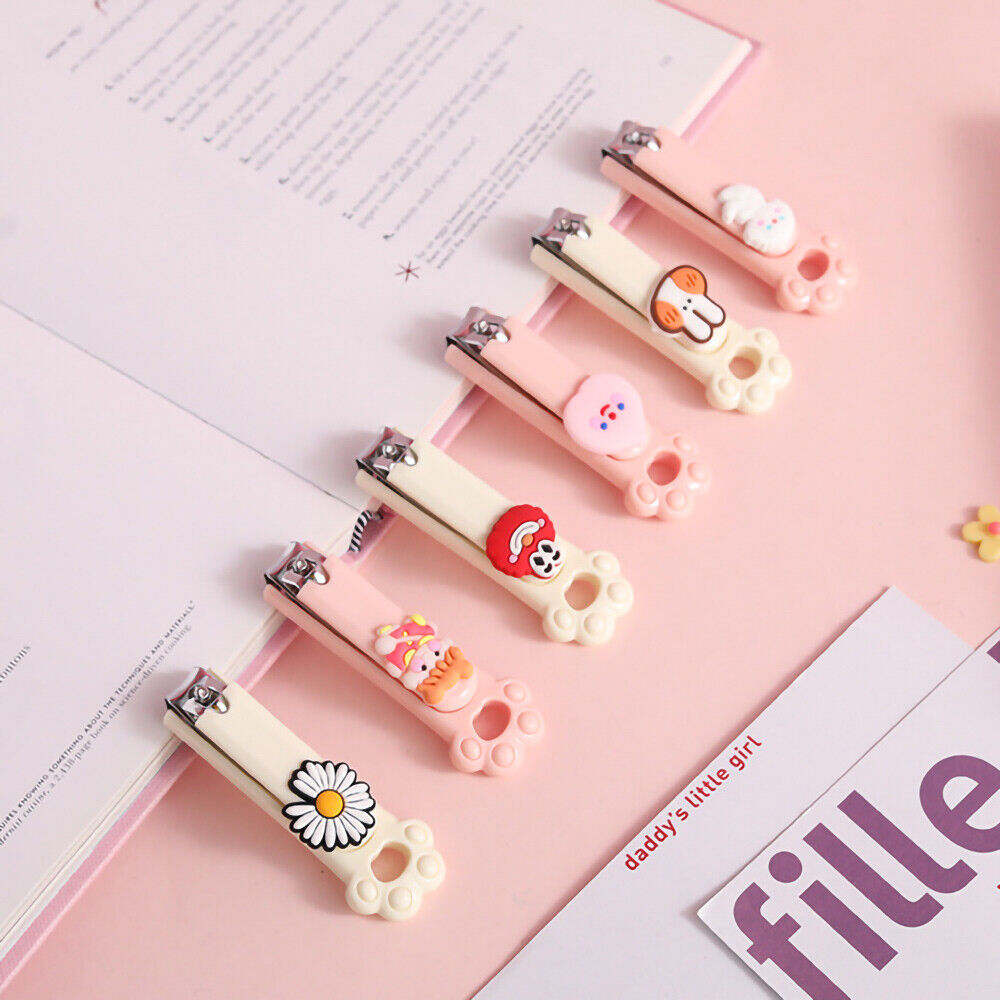 2x Cute Cartoon ABS Stainless Steel Nail clippers Nail Cutter Tool(Random Style)