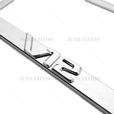 1x V12 Mirror Chrome License Plate Frame Cover Decorate + Screw Caps