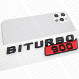 2x Mercedes BRABUS BITURBO 900 Fender Nameplate Badge Marker Emblem Gloss Black