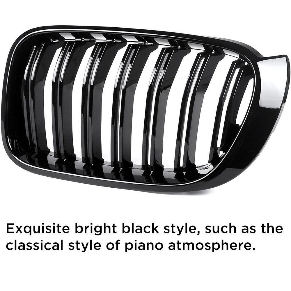 BMW 15-17 X3 F25 LCI, 15-18 X4 F26 LCI Front Bumper Gloss Black Kidney Grille