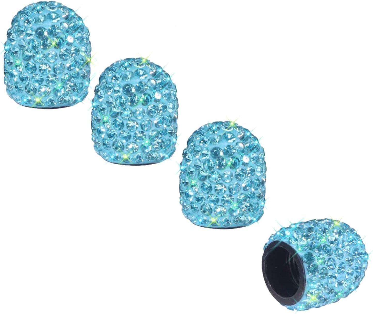 4Pcs Universal Fit Shinny Bling Tire Air Valves Stem Caps for Auto Cars Trucks