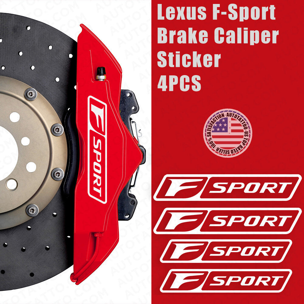 Lexus F Sport Car Wheels Brake Caliper Sticker 3D Decal Logo Decoration White