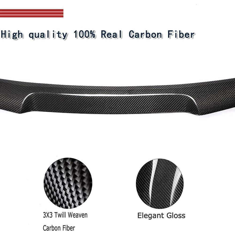 17-25 Audi A4 S4 B9 M4 Style Carbon Fiber Highkick Rear Trunk Spoiler Wing Lid