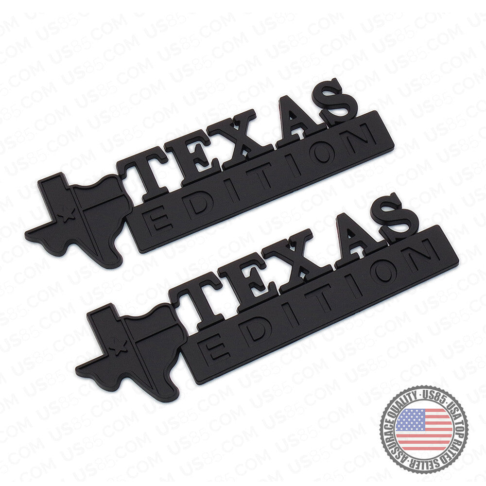 2pcs 3D Blackout TEXAS Edition Logo Truck Emblem Badge Stickers For Chevy GM GMC