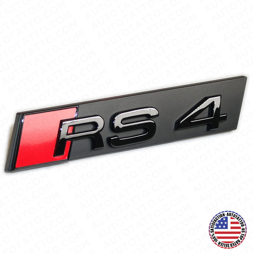 Audi RS4 Front Grille Bumper Radiator Lettering Emblem Badge Logo Sport Black