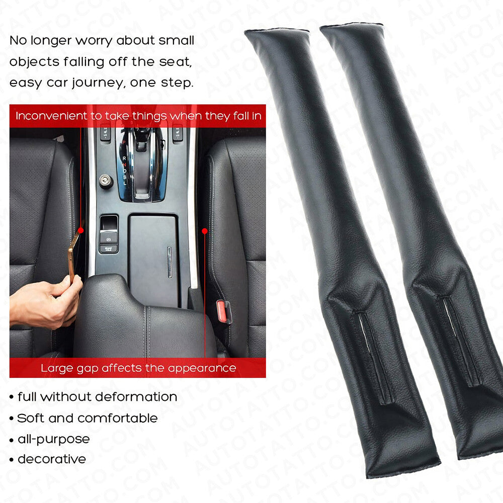 2pcs Universal Car Sport Seat Hand Brake Gap Filler Pad Leather Decoration Gift
