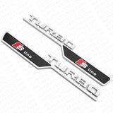 Set Audi Sport S line Turbo Fender Badge Marker Logo Emblem Decor Gift Limited