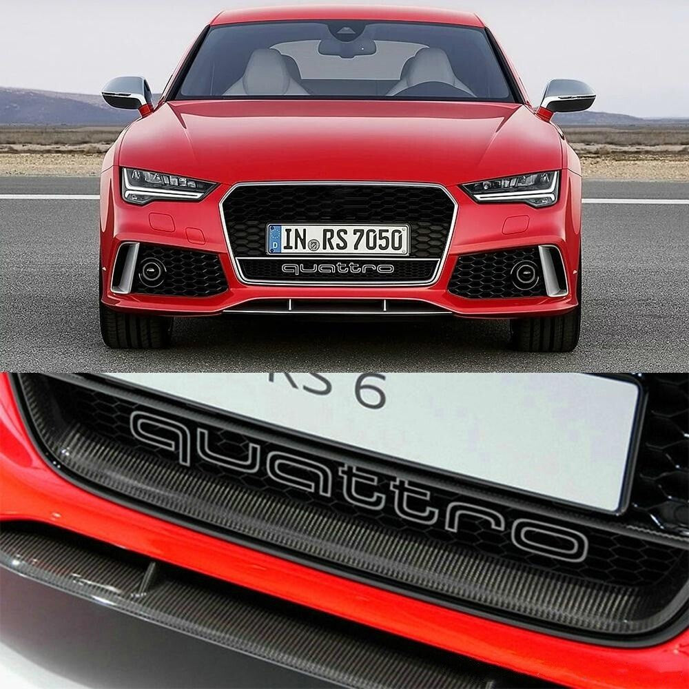 Quattro Emblem RS Style Badge Grill For Audi A4 A5 A6 A7 S4 TT Front Logo Red