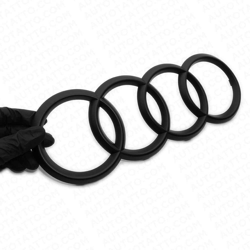 For Audi Matte Black Front Grille Rings Badge Logo Emblem Q3 Q5 SQ5 Q7 A6 A7 S7