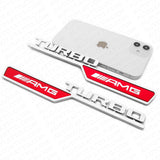 Set 3D Turbo AMG Edition Side Fender Marker Logo Badge Emblem Decorate Sport Red