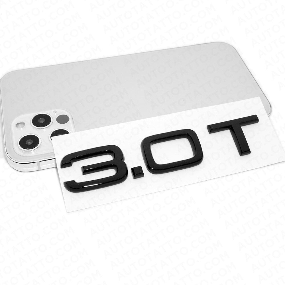Audi Car Rear Trunk Deck Lid 3.0T Turbo Nameplate Emblem Logo Badge Gloss Black