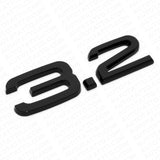 Audi Car Rear Trunk Deck Lid 3.2 Nameplate Emblem Badge Gloss Black Sline