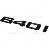 Matte Black 640i Letter Logo Emblem Badge Trunk Lid M Performance F06 F12 F13