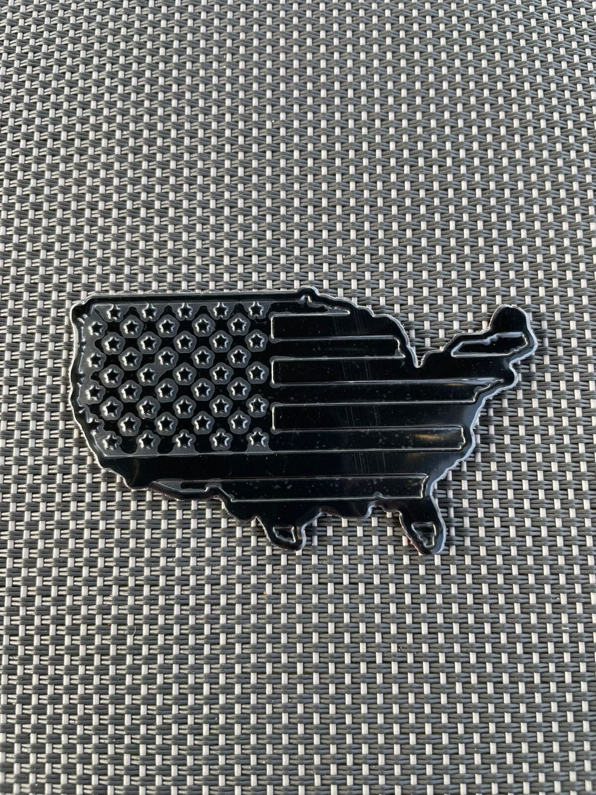 1 (ONE) 3D BLACK USA MAP EMBLEM BADGE - FITS ALL VEHICLES