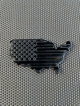 1 (ONE) 3D BLACK USA MAP EMBLEM BADGE - FITS ALL VEHICLES
