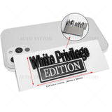 2Pcs WHITE PRIVILEGE Edition 3D Car Truck Emblem Badge Sticker Decal Decorate