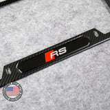 For Audi RS Front or Rear Carbon Fiber Texture License Plate Frame Cover Gift