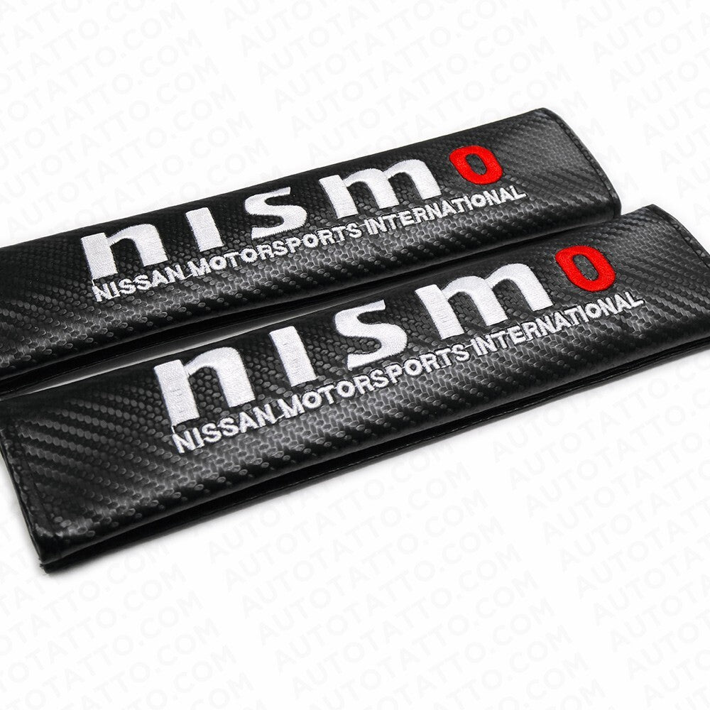 Nismo Sport Carbon Car Seat Belt Cover Safety Shoulder Strap Cushion Pad Harness