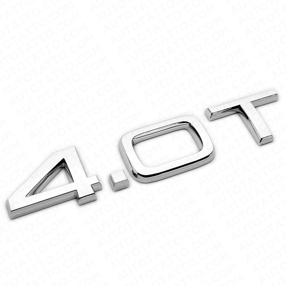 Audi Car Rear Trunk Deck Lid 4.0T Turbo Nameplate Emblem Badge OEM Chrome Sline