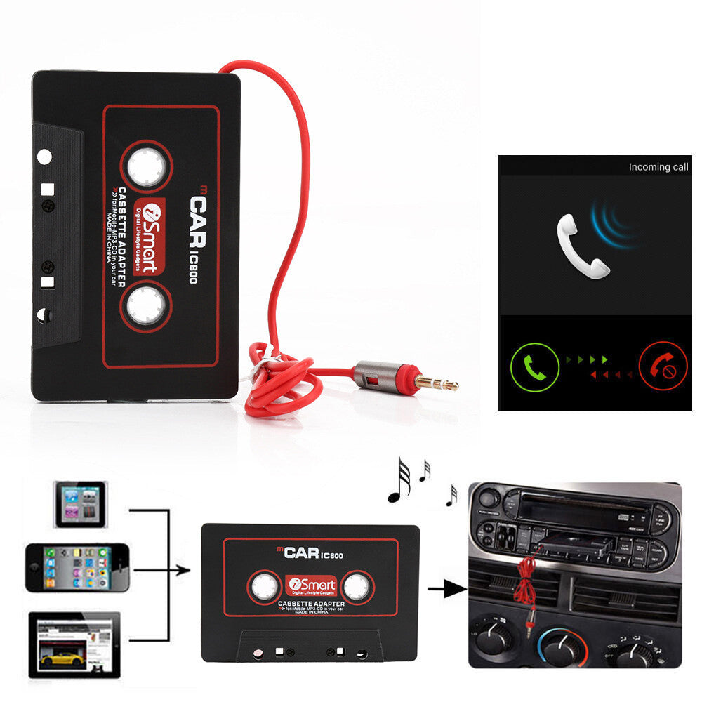 3.5mm Jack Car Audio AUX Cassette Tape Adapter MP3 CD Phone iPod Radio Converter