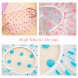 5Packs Waterproof PEVA Elastic Reusable Shower Hair Cap Beauty Salon Spa Cooking