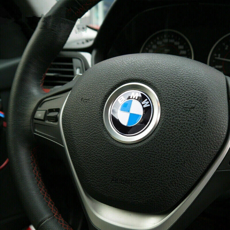 Silver Steering Wheel Logo Emblem Ring Cover BMW 1 3 4 5 7 Series X1 X3 X5 X6