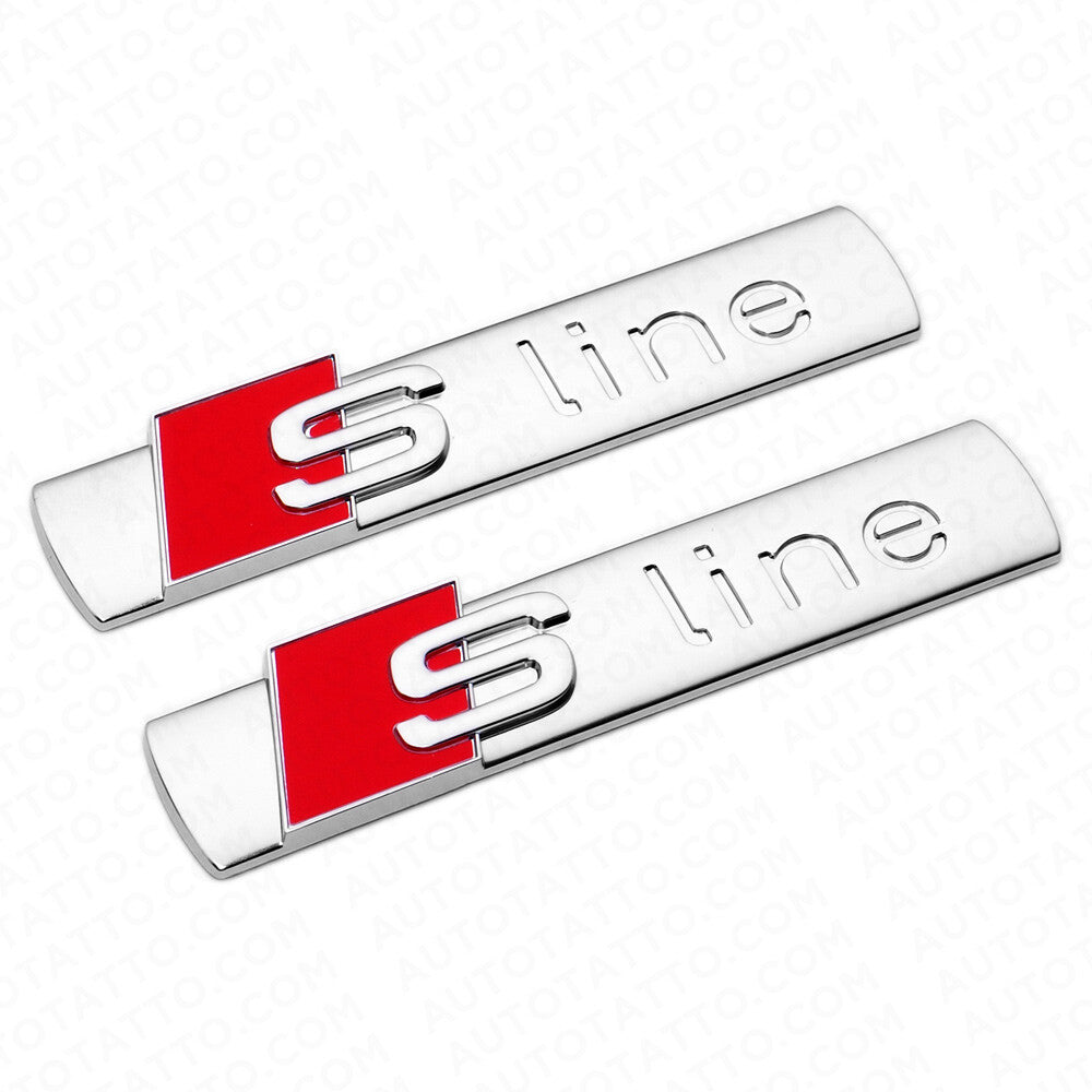 2x Audi Sport S LINE Side Fender Marker Logo Emblem Decal Badge Decoration OEM
