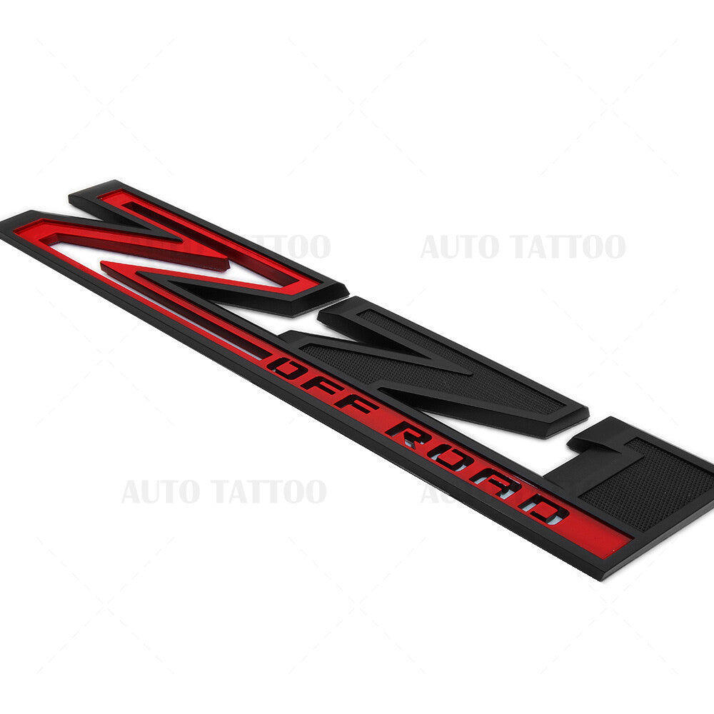 2pcs Chevy 19-21 Silverado Z71 Off Road Fender Letter Sport Emblem Badge Black