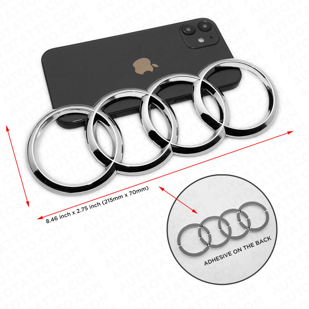 04-10 AUDI A8 S8 Q7 OEM Chrome Trunk Lid Luggage Ring Sign Badge Logo Emblem