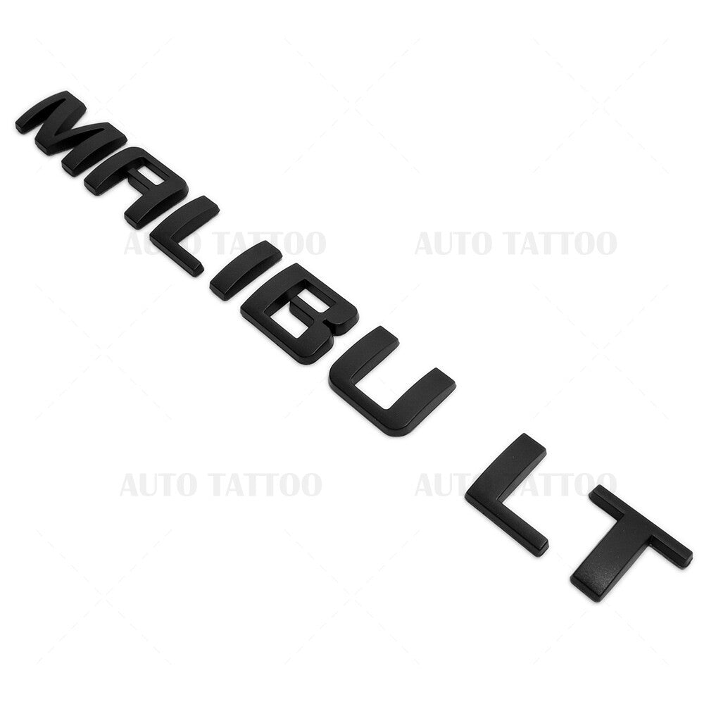 Chevy Malibu LT Trunk Door Letter Emblem Logo Badge Nameplate Matte Black Sport