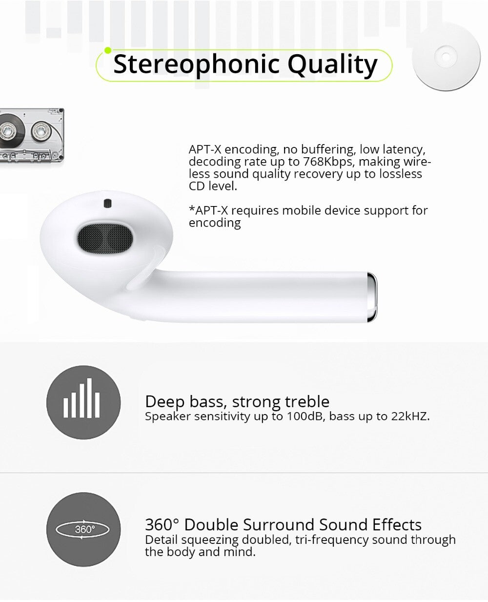 i7s TWS Stereo Wireless Bluetooth Earphone Earbuds Headset With Charging Box
