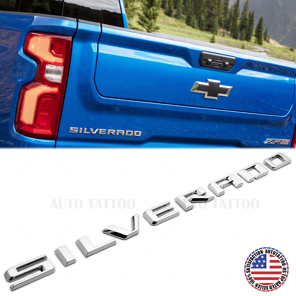 19-21 OEM Chrome Silverado 1500 Tailgate Letter Logo Emblem Badge Z71 LT LTZ