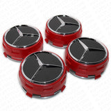 4x Mercedes Wheels In Center Lock Design Cap Hub Star Cover Insert Sport AMG Red