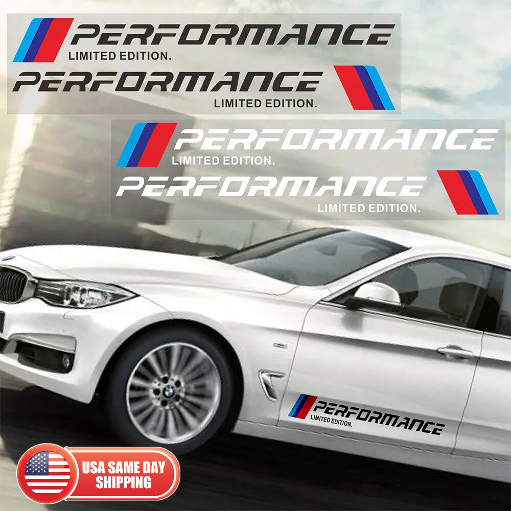 2x For BMW Performance Limited Edition Car Door Decal Sticker Waist Line Sport