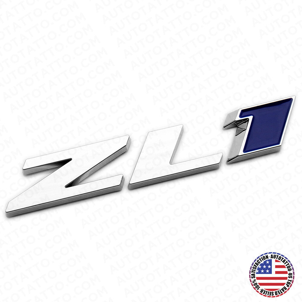 Camaro Hood or Rear Bumper ZL1 Nameplate Logo Sport Emblem Decorate Chrome Blue