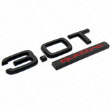 04-22 Audi Rear Trunk Lid 3.0T Quattro Nameplate Emblem Badge Black Red