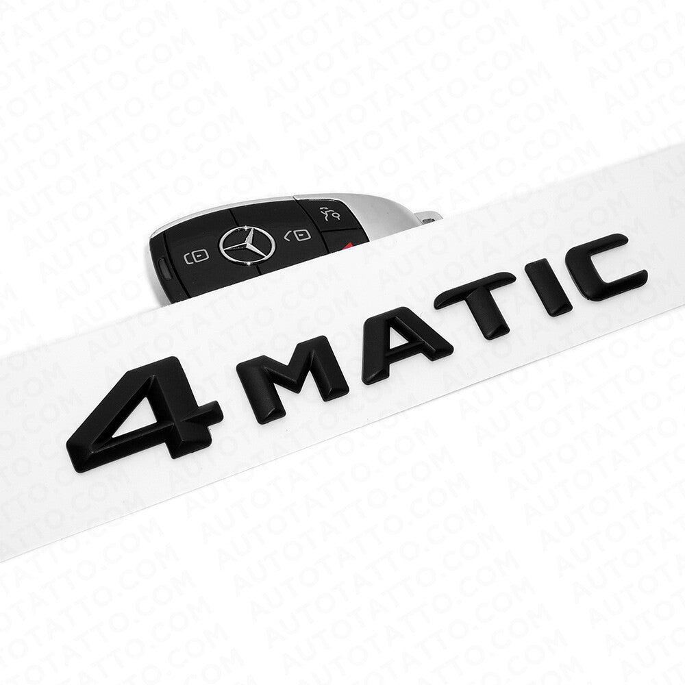 Mercedes New 4 Matic Emblem 3D Trunk Logo Letter Sport Badge AMG - Matte Black