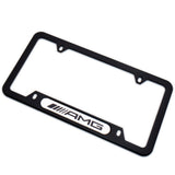 Black Stainless Car License Plate Frame Cover For AMG Sport Gift Accessories